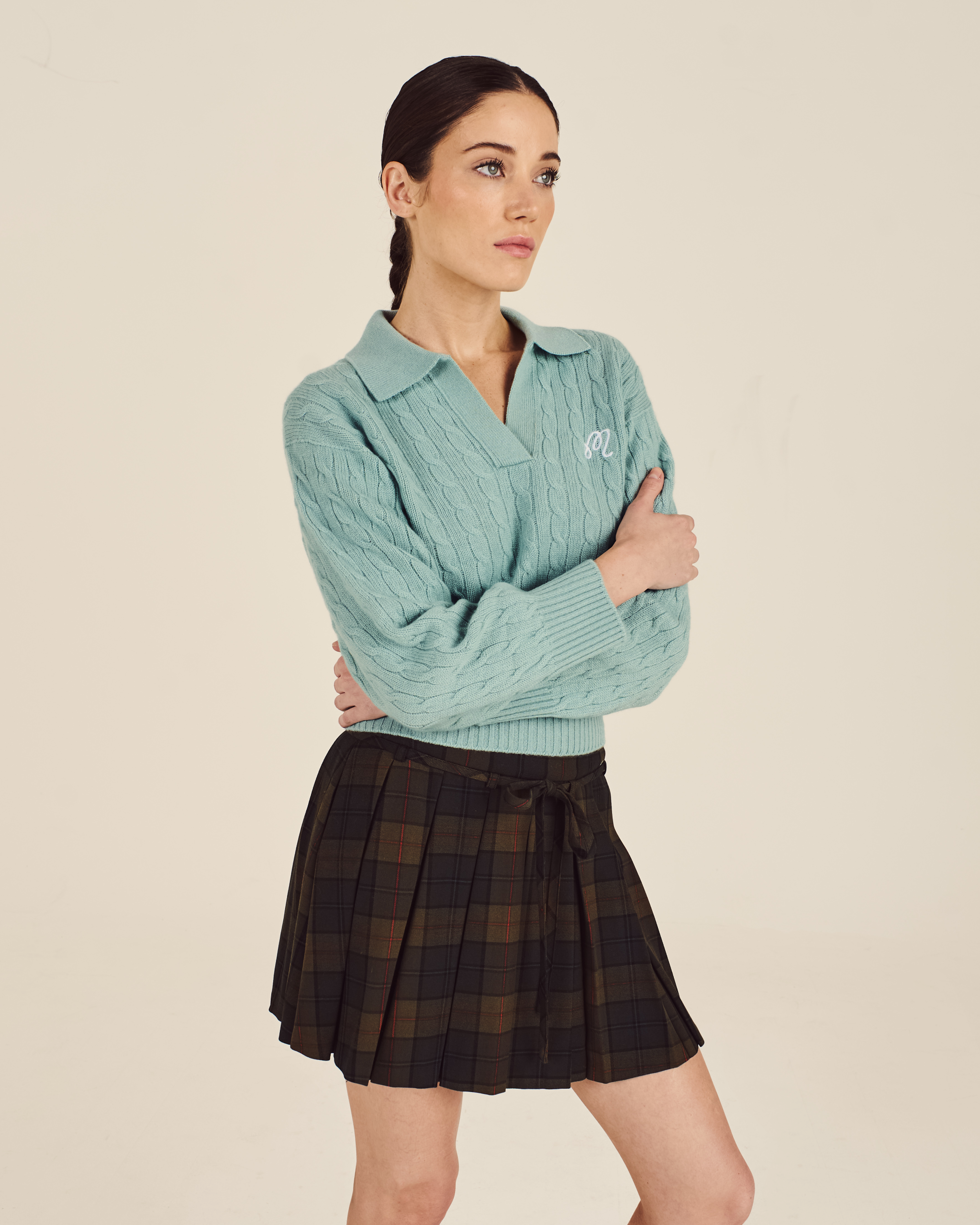 JOHNSTONS CROPPED CABLEKNIT SWEATER - Image 3