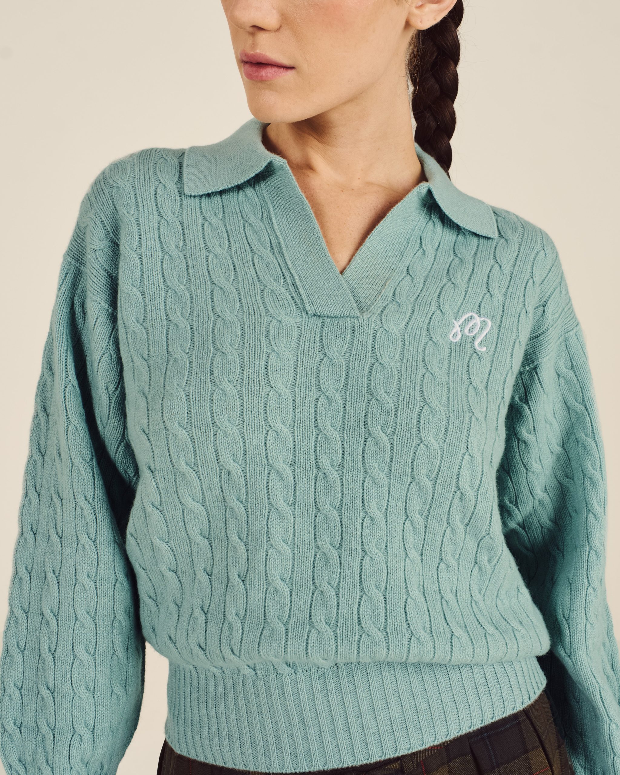 JOHNSTONS CROPPED CABLEKNIT SWEATER - Image 2