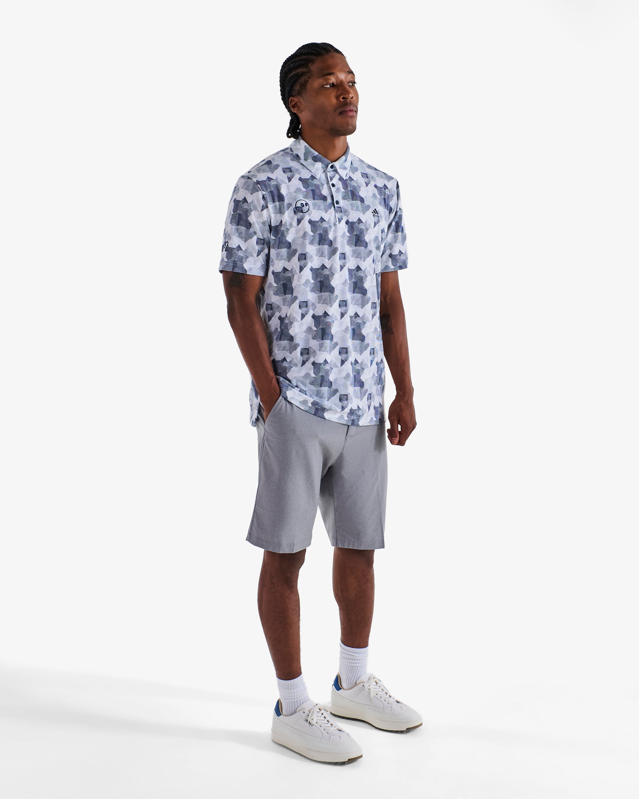MALBON X ADIDAS GO-TO PRINTED POLO SHIRT - Image 4